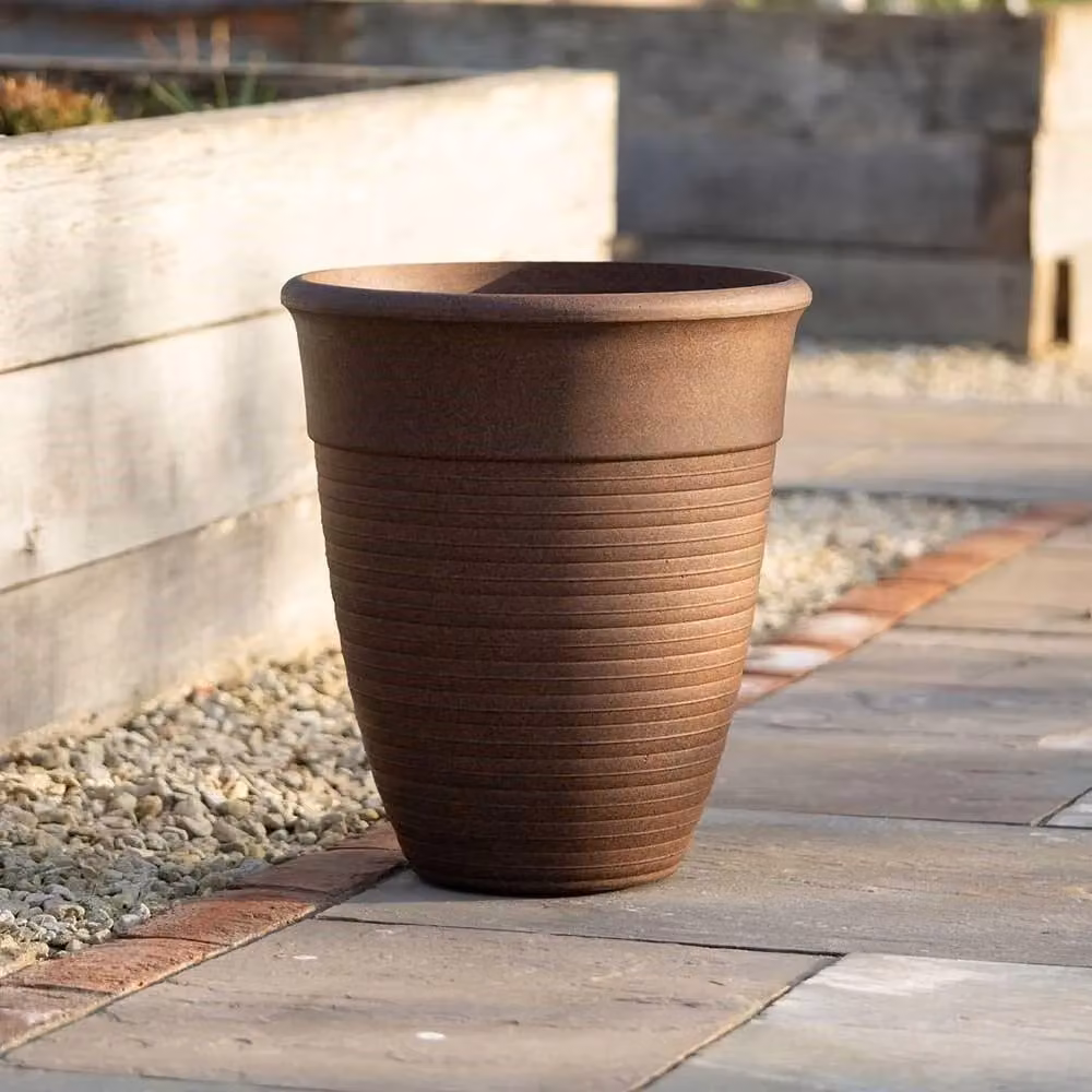 Primrose Tall Round Planter Tub in Brown, Height: 48.5 cm – 4