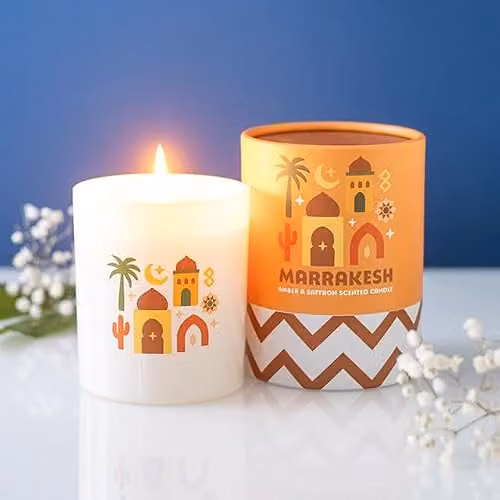 Something Different Wholesale Marrakesh Scented Candle in White and Beige – 2