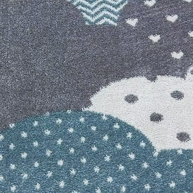 Bravich LTD Kids Circle Clouds Rug Bambi in Blue, Diameter: 120 cm