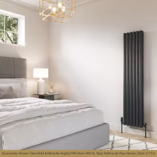 UK Radiators Omeara Anthracite Elliptical Tube Vertical Designer Radiator, H: 160 cm, W: 34.8 cm – 3