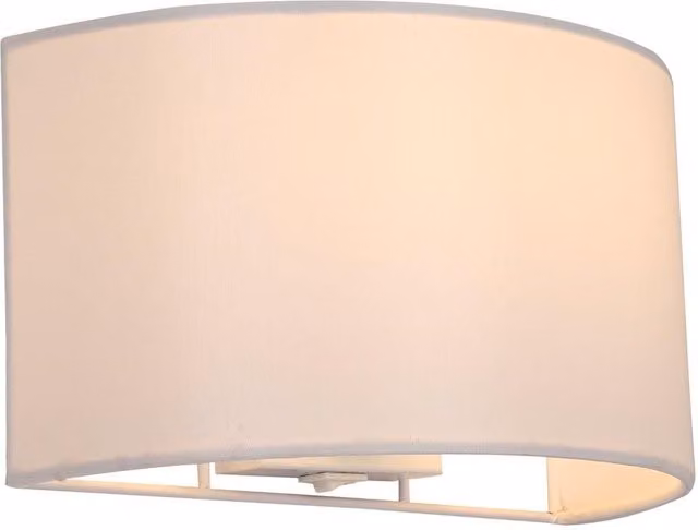 Harper Living Wall Wash Reading Lamp with E27 Socket and White Fabric Dome Shade