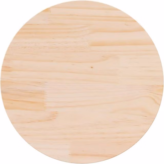 Berkfield Home Round Solid Pine Table Top in Beige, Diameter: 70 cm, Height: 3 cm