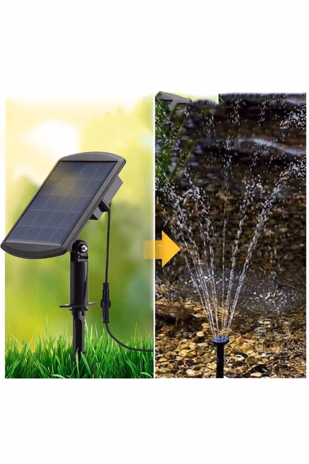 KDMD Black Outdoor Solar Submersible Direct Drive Fountain Pump – 3