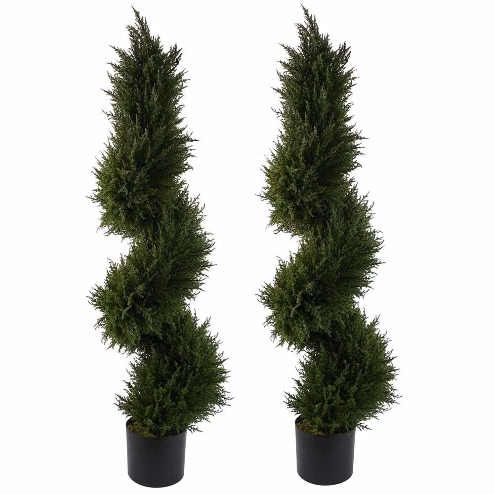 Botanik Pair of Premium Green Spiral Cypress Artificial Topiary Trees, Height: 120 cm – 3