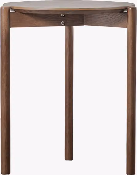 Perch & Parrow Coaster Round Mid-Century Side Table in Walnut Brown