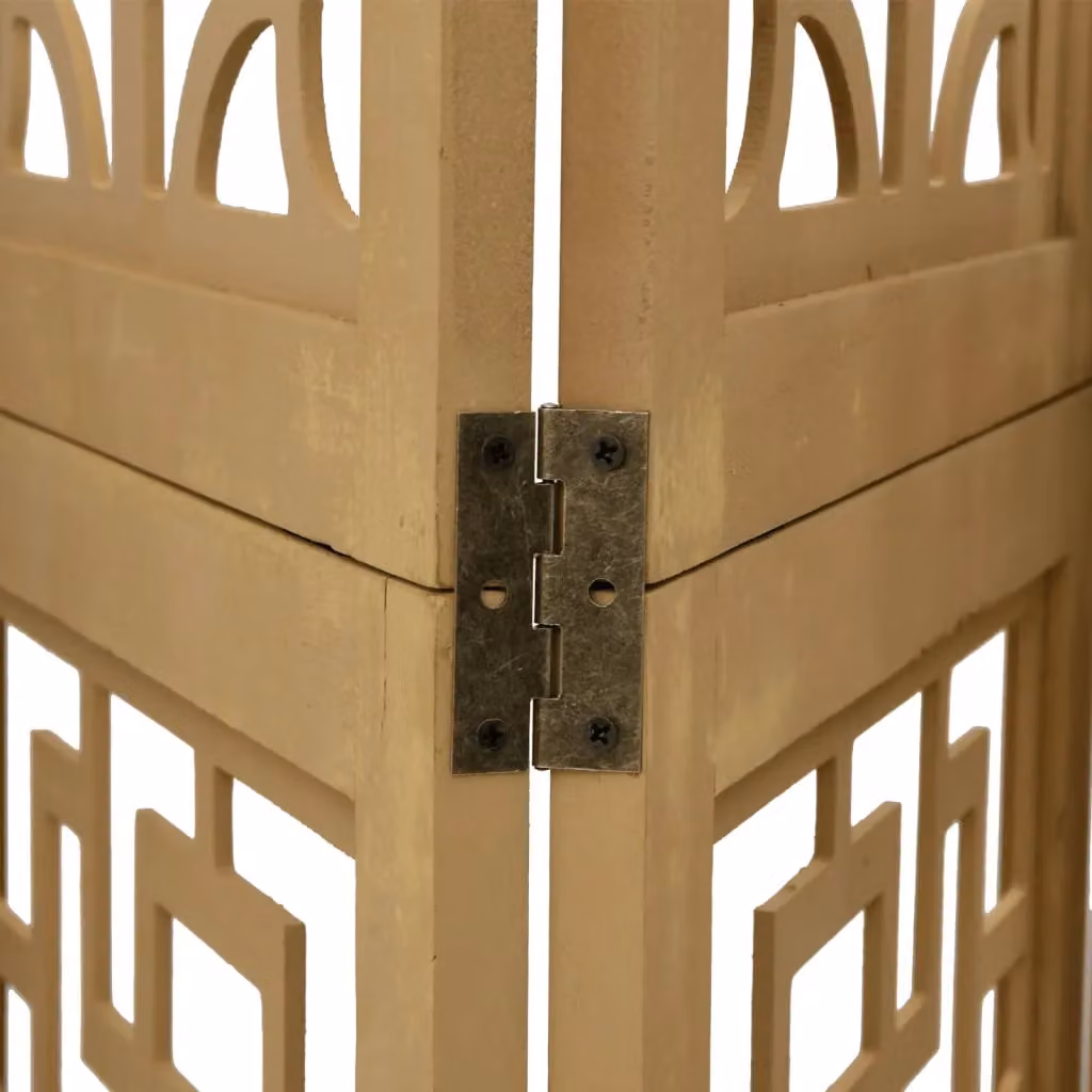 Berkfield Home 5 Panel Brown Solid Wood Paulownia Room Divider – 3