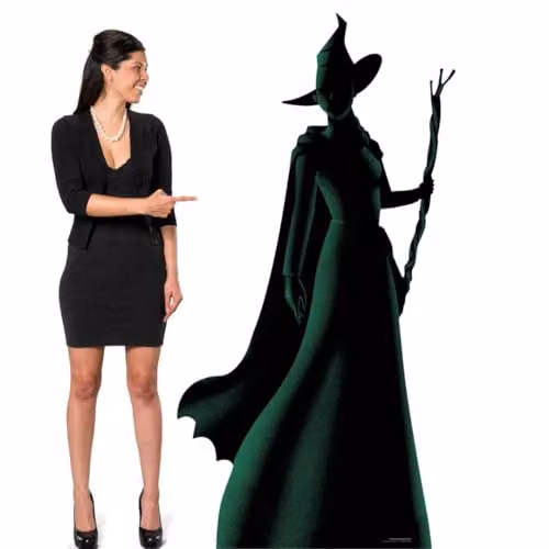 Star Cutouts SC4653 Wicked Elphaba Green and Black Silhouette Lifesize Cardboard Cutout, Height: 163 cm
