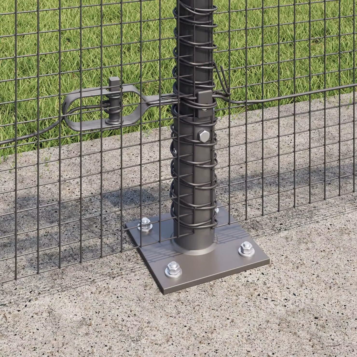 Berkfield Home Set of 2 Grey Metal Durable Fencing, W: 25 m, H: 0.5 m – 3
