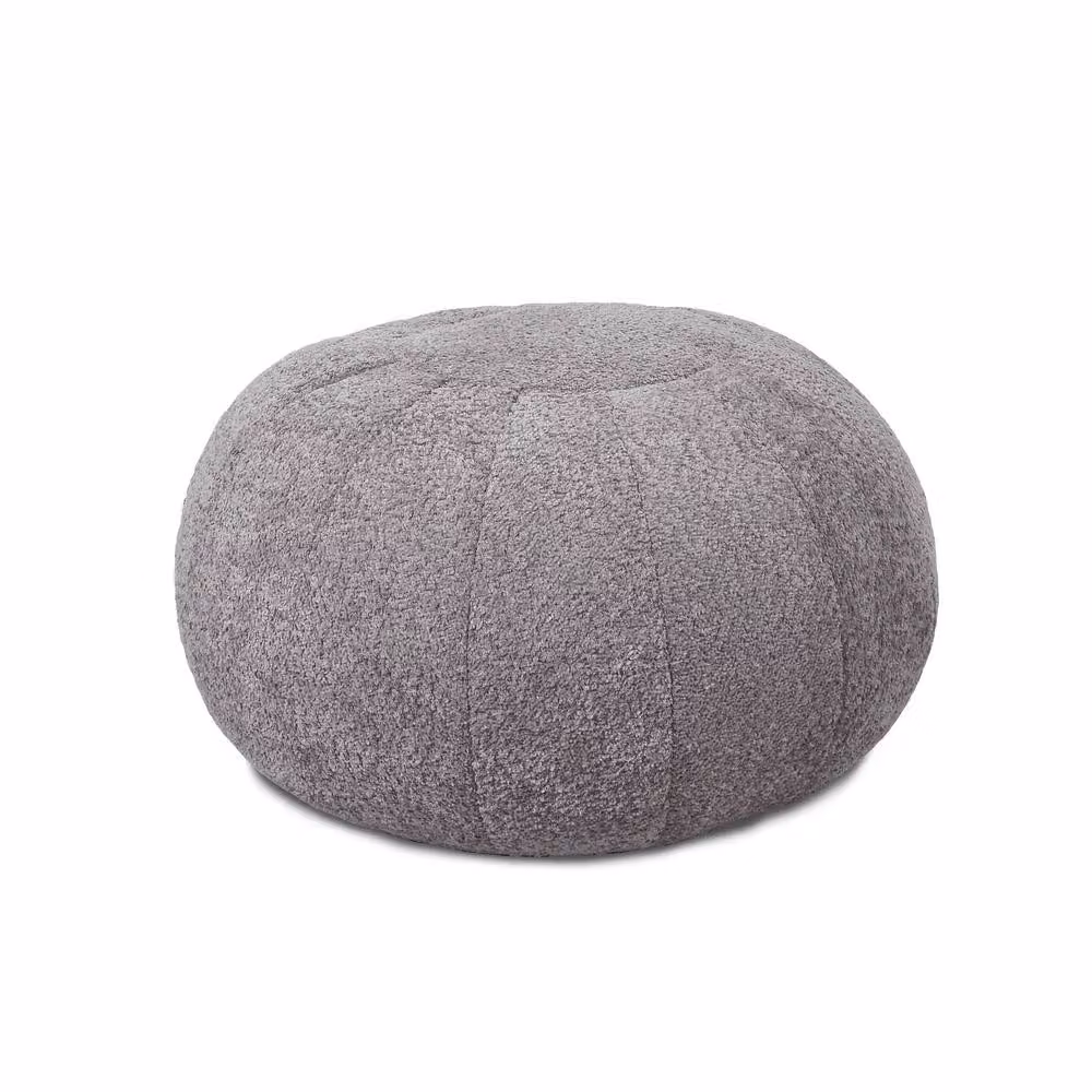 rucomfy Indoor Snug Pouffe Grey Fabric Bean Bag Footstool – 4