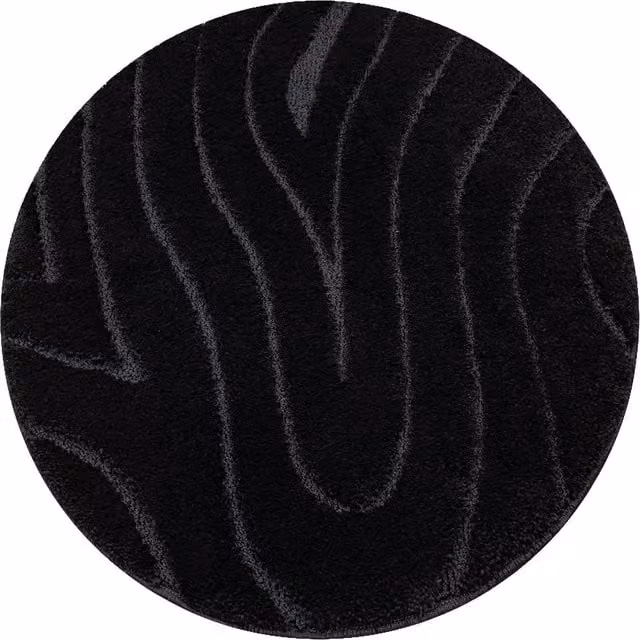 RugsX Black Round Bath Mat, Diameter: 100 cm
