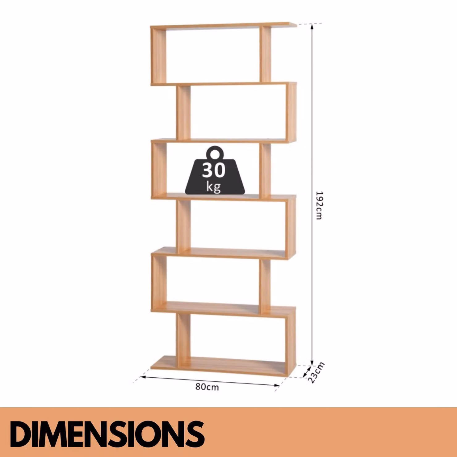 Pirlo Plush 6 Tier Display Stand Room Divider in Natural Brown – 2
