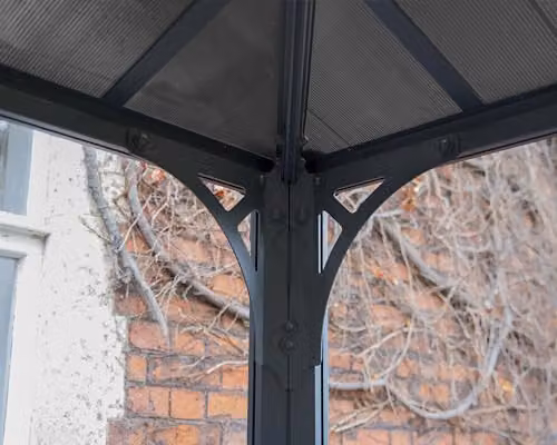 Palram Canopia Martinique Hardtop Garden Gazebo in Anthracite Grey, W: 295 cm, D: 360 cm, H: 274.5 cm – 4