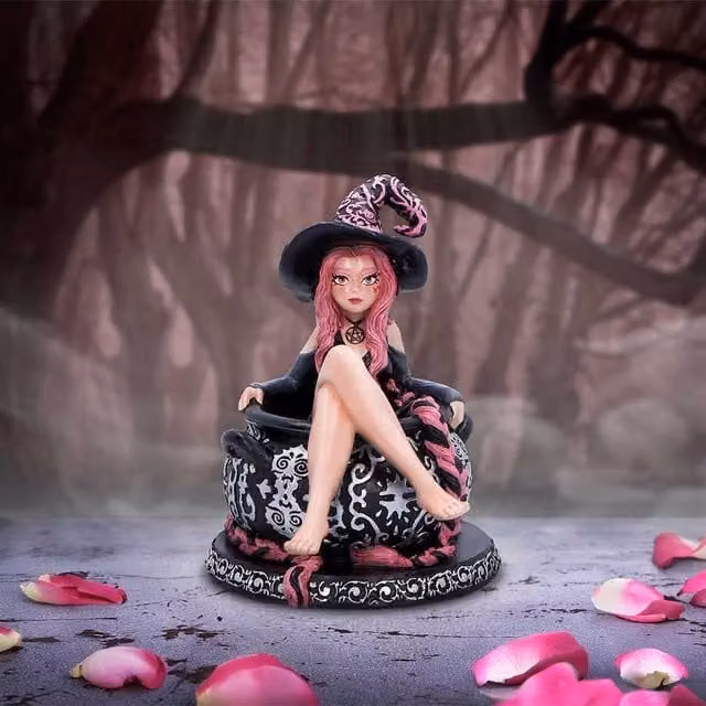 Nemesis Now Baie Rose Sugar and Spice Witch Figurine, Multicolour, Height: 14.5 cm