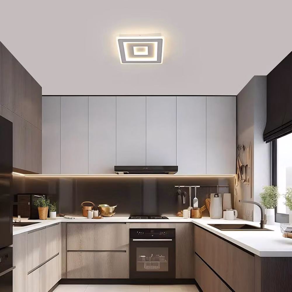Goeco Modern Square LED Ceiling Light, 52 W, 4500 K, White, W: 40 cm – 2