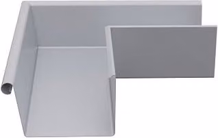 Lindab Rectangular Steel Gutter External Angle 90, 140mm, Silver Metallic