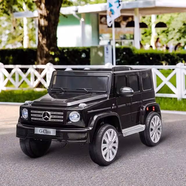 HOMCOM Licensed Mercedes Benz G500 12V Electric Ride On Car with Light and Sound, Black