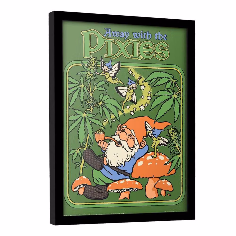 Steven Rhodes Away With The Pixies Multicolour Framed Paper Poster – 2