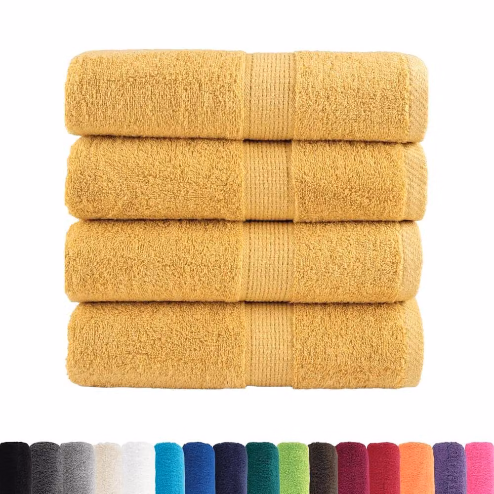 Berkfield Home SOLUND Premium Cotton Terry Soap Towels, Gold, 4 Pack, W/D/H: 30 x 30 x 30 cm – 2