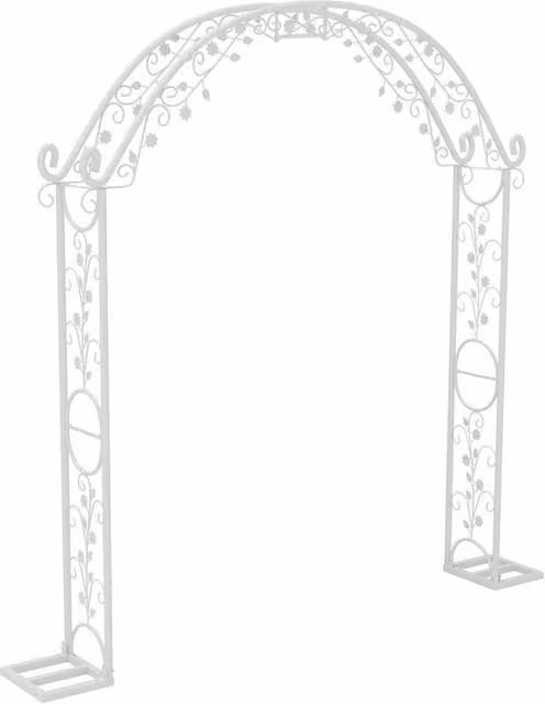 NESTLUNE White Floral Wedding Arch Backdrop with Leaf and Flower Pattern, W: 100 cm, H: 60 cm – 1