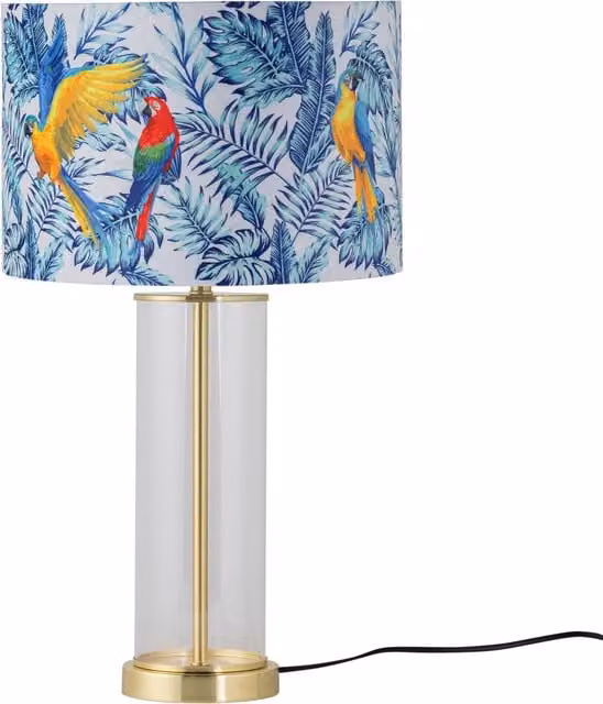 First Choice Lighting Aura Table Lamp in Gold and Brass with Fabric Shade – 1