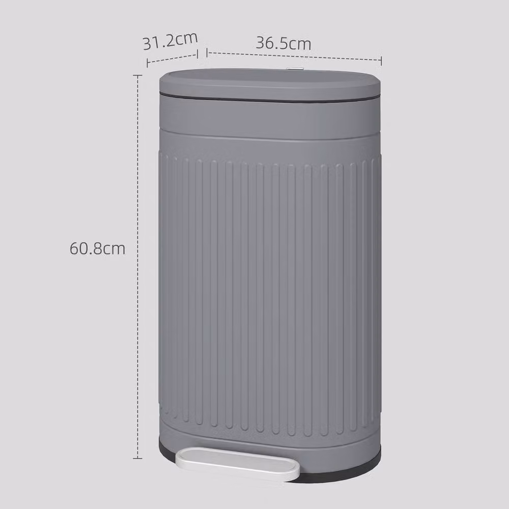 STILVORA 30L Grey Pedal Bin with Soft-Close Lid and Removable Inner Bucket – 3