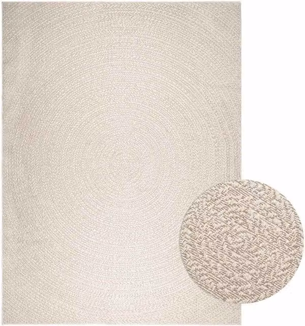 Berkfield Home ZIZUR Indoor and Outdoor Rug, Beige Jute Look, W: 240 cm, D: 340 cm