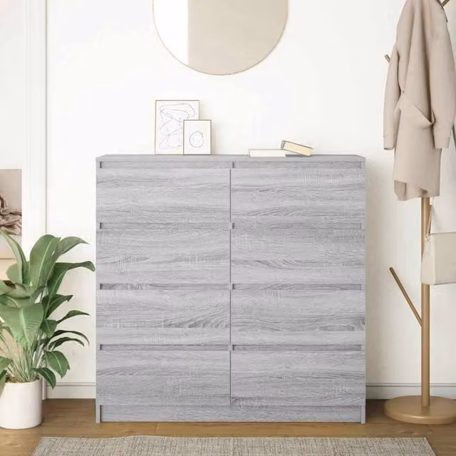Berkfield Home Grey Sonoma Sideboard in Engineered Wood, W/D/H: 100 x 35 x 99 cm – 1