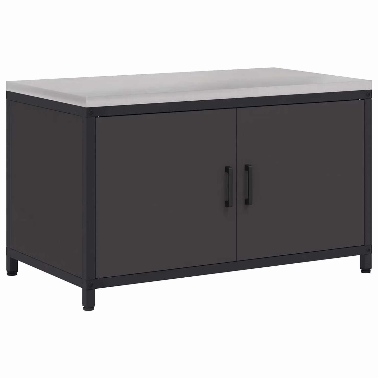 Berkfield Home Modern Black Steel Kitchen Storage Cabinet with Internal Shelves and Hinged Doors – 2