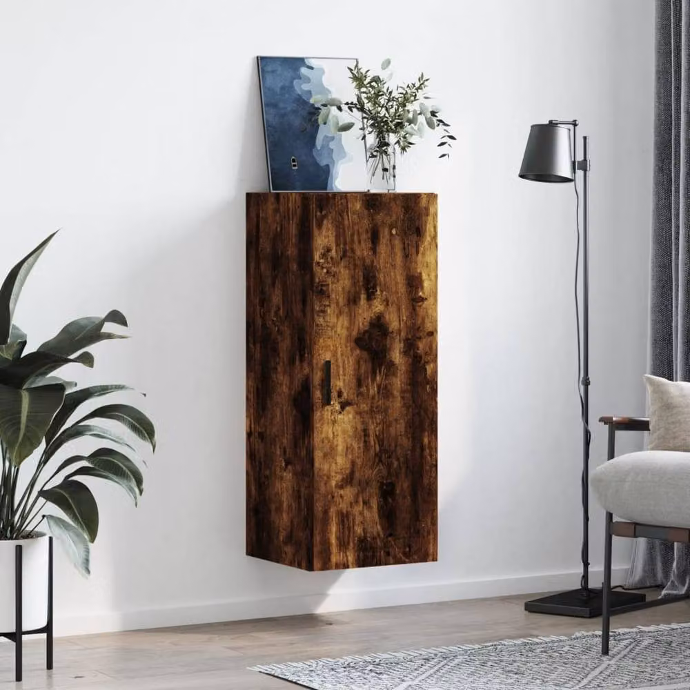 Berkfield Home Wall Mounted Smoked Oak Cabinet in Brown, W/D/H: 34.5 x 34 x 90 cm – 3