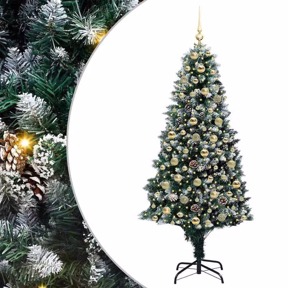 Berkfield Home Green Artificial Christmas Tree with 300 LEDs and Stand, Height: 180 cm – 2