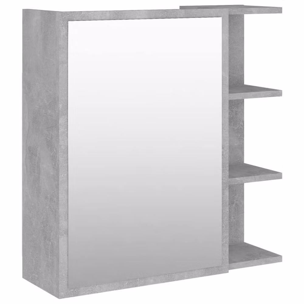 Berkfield Home Modern Wall Mounted Bathroom Mirror Cabinet in Concrete Grey, W: 62.5 cm, D: 20.5 cm, H: 64 cm – 2