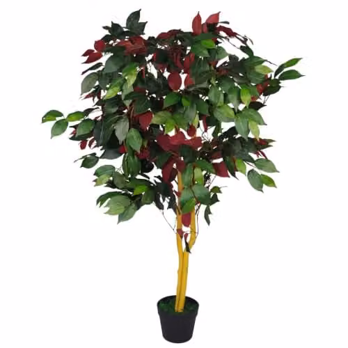 Leaf Artificial Capensia Ficus Tree in Red and Green, Height: 120 cm – 1