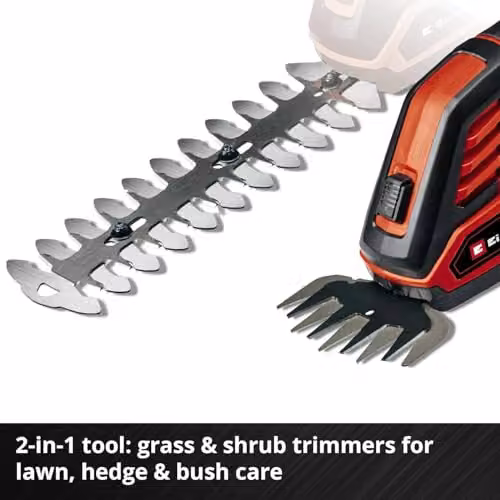 Einhell Power X-Change 18V Cordless Electric Grass Shears with 2-Blade Metal System in Black and Red – 3