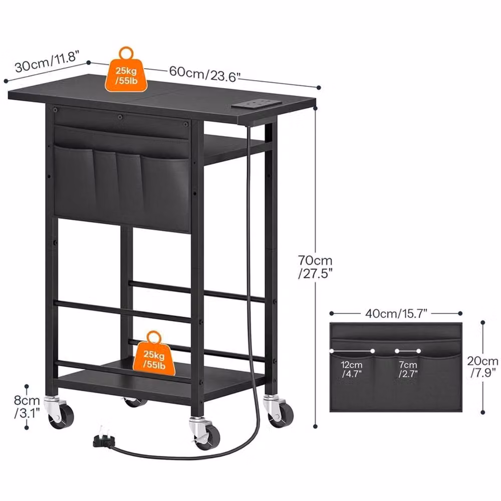 FORGEVIO Computer Tower Stand in Black, W/D/H: 60 x 30 x 70 cm – 2
