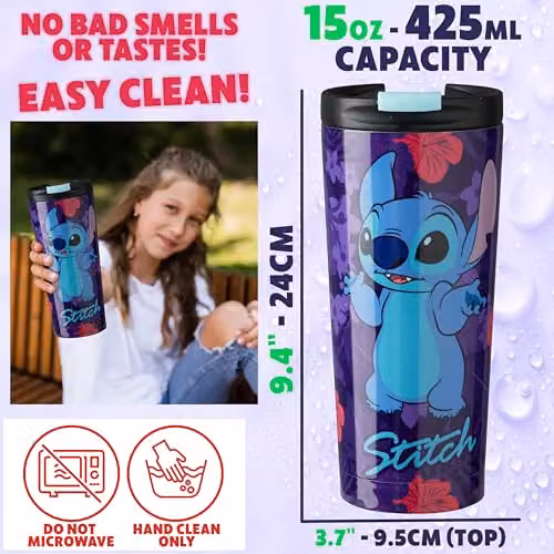 Get Trend Disney Stitch Insulated Stainless Steel Travel Mug, 425 ml, Multicolour – 6