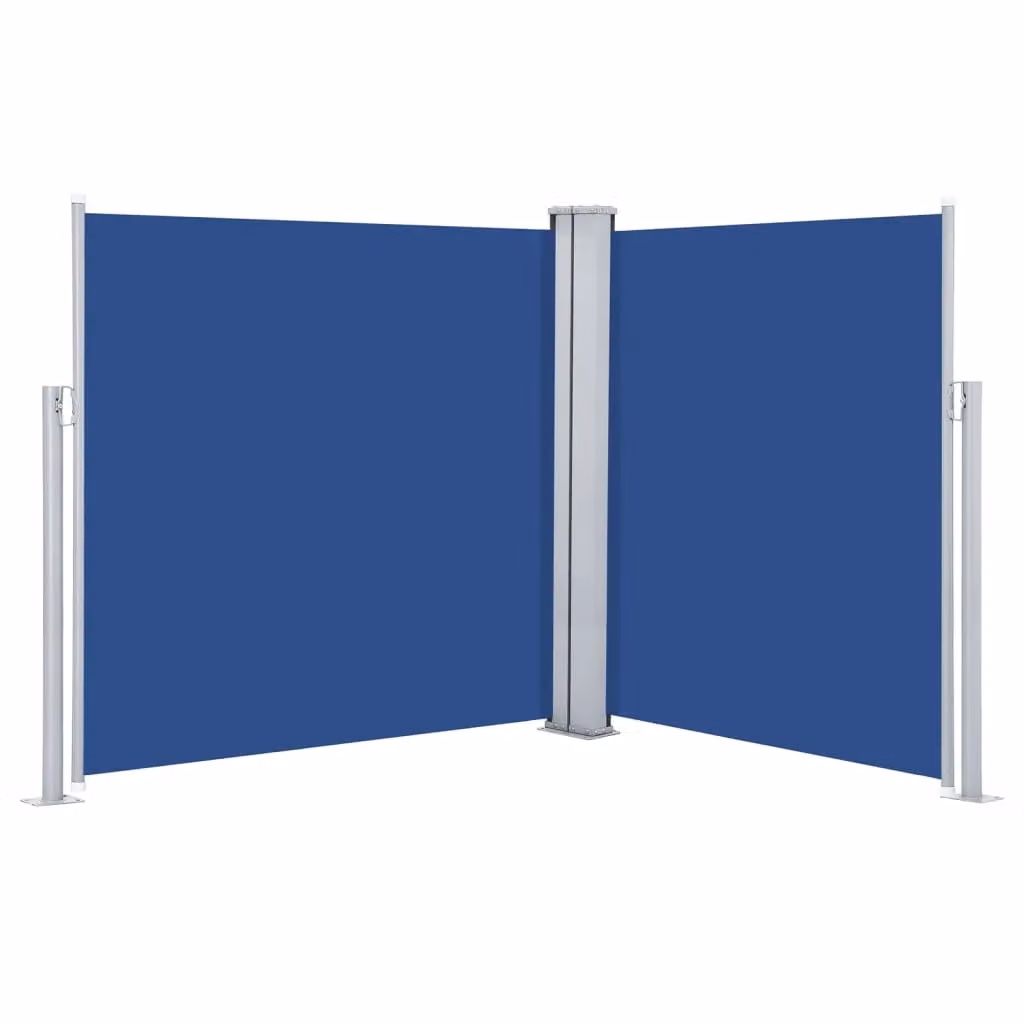 Berkfield Home Blue Retractable Polyester Roller Side Awning W/H: 600 x 140 cm – 2