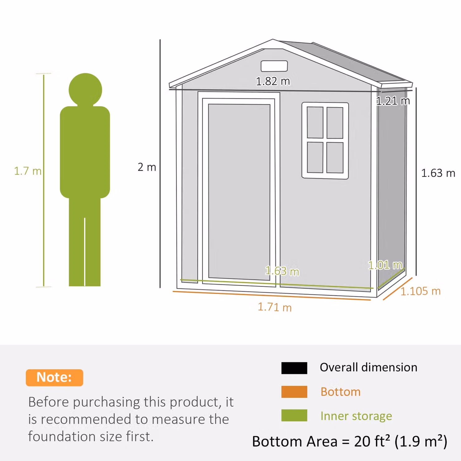 Outsunny Grey Plastic Outdoor Storage Shed with Foundation, Lockable Door, Windows and Vents – 4