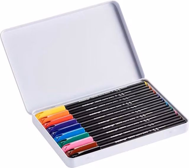 Edding 1200 Multicolour Fine Felt Tip Pens, Pack of 10