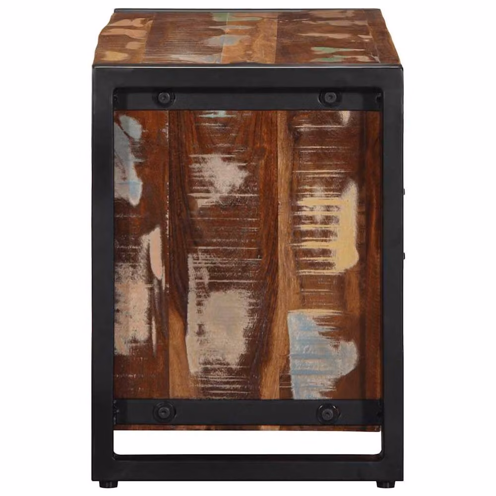 Berkfield Home Industrial TV Cabinet in Brown and Black Solid Reclaimed Wood and Metal, W/D/H: 80 x 30 x 40 cm – 3