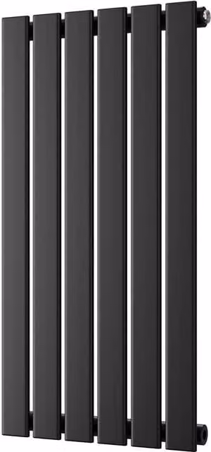 Typhoon Black Vertical Single Panel Radiator, W: 40.8 cm, H: 80 cm