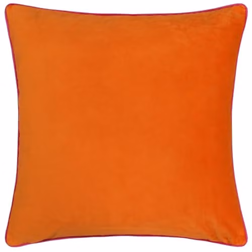 Furn Meridian Velvet Square Cushion in Orange and Pink, W/D/H: 55 x 55 x 55 cm