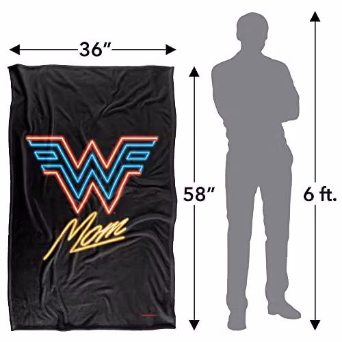 Warner Bros. Wonder Woman Movie Wonder Mon Neon Silky Touch Super Soft Fleece Throw Blanket, Multicolour, W: 91 cm, D: 147 cm – 4