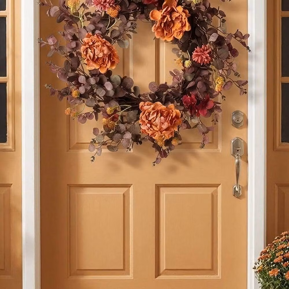 Garden Greatness Multicolour Floral Welcome Wreath for Home Decor, Diameter: 60 cm – 2