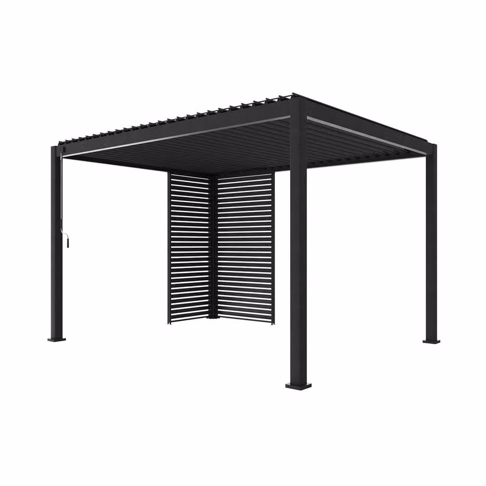 Sweeke Triomphe Louvered Pergola in Dark Grey with 100cm and 130cm Louvres, W: 300 cm, D: 400 cm, H: 250 cm – 2