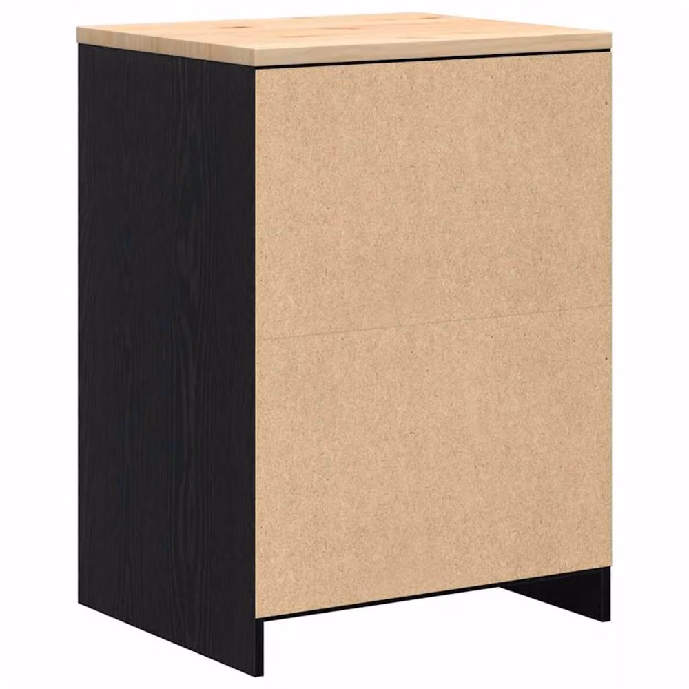 Berkfield Home Black Solid Wood Pine Garage Storage Cabinet with Hinged Doors, W/D/H: 60 x 51 x 85 cm – 5