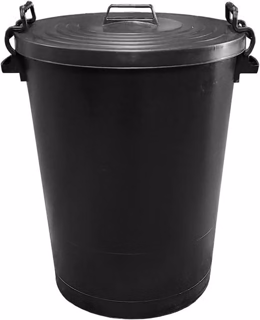 SPETLEK 110L Plastic Dust Bin with Flip Lid in Black – 1