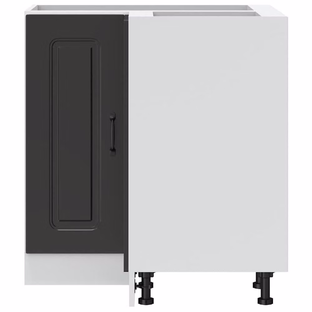 Berkfield Home Kalmar Black Matt Corner Kitchen Base Cabinet in Engineered Wood – 2