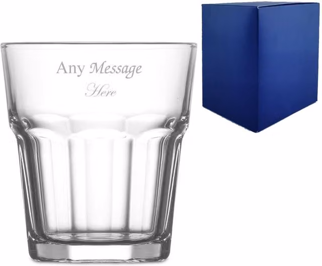 Uniqueful Personalised Engraved Aras Hiball Whiskey Glass, 305ml, Clear
