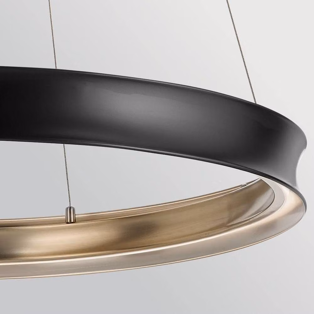 Kichler Larousse Integrated LED Suspended Ring Pendant Light in Black and Gold/Brass – 4