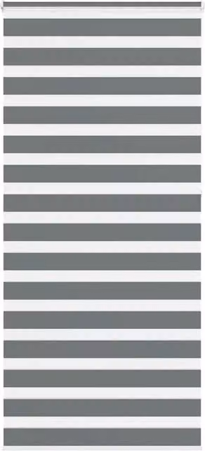 Berkfield Home Zebra Blind in Dark Grey, Polyester, W: 95 cm, H: 230 cm